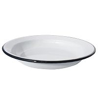 Velký bílý smaltovaný talíř plytký 28 cm 