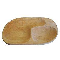 Velký dřevěný talíř dělený olše - dvě místa
